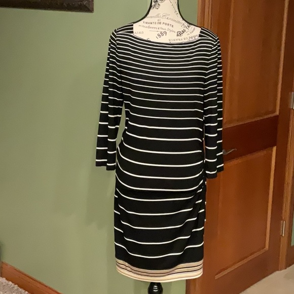 White House Black Market Black and White Sheath Dress size L - Picture 1 of 5